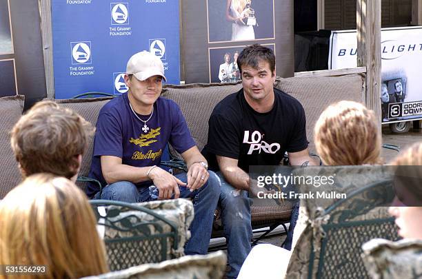 Brad Arnold and Chris Henderson during Grammy Soundcheck with 3 Doors Down - September 10, 2005 at HiFi Buys Amphitheatre in Atlanta, Georgia, United...