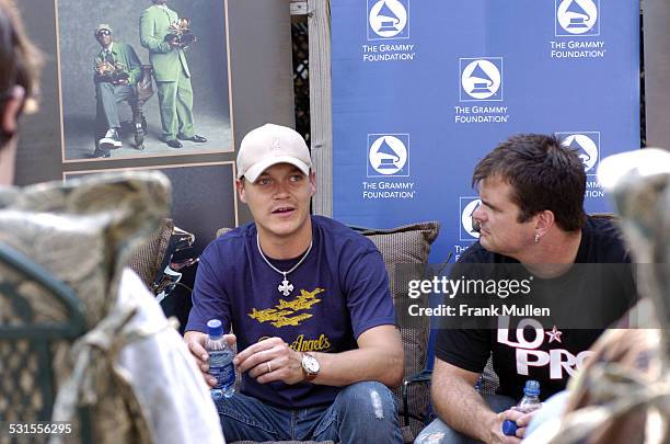 Brad Arnold and Chris Henderson during Grammy Soundcheck with 3 Doors Down - September 10, 2005 at HiFi Buys Amphitheatre in Atlanta, Georgia, United...