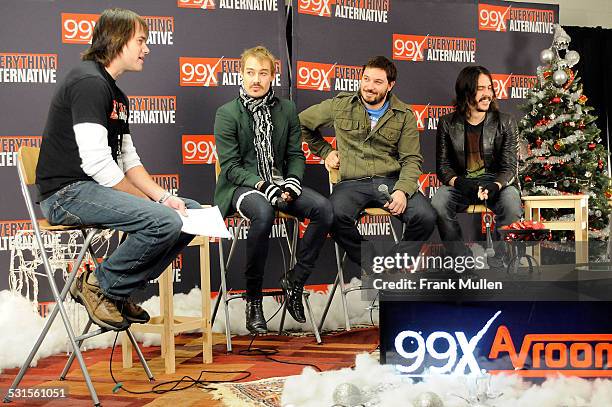 Rock band Silverchair is interviewed during the 99X Mistle Toe Jam concert December 16, 2007 at the Arena at Gwinnett Center in Duluth, Georgia. L-R:...