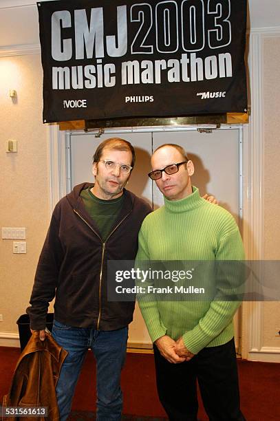 Steve Earle and Wayne Kramer during CMJ Music Marathon 2003, Day 3 - Steve Earle and Wayne Kramer at Hilton Hotel in New York, New York, United...