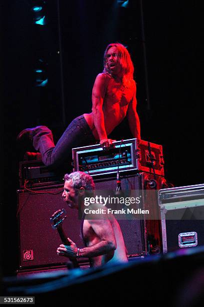 Iggy Pop and Mike Watt of The Stooges during Voodoo Music Experience 2003 - Day Two at City Park in New Orleans, Louisiana, United States.