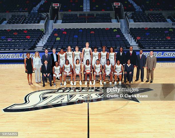 The San Antonio Silver Stars pose for a portrait on April 14, 2005 at SBC Center in San Antonio, Texas. NOTE TO USER: User expressly acknowledges and...