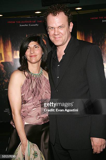Actor John C. Reilly and his wife Alison Dickey attend the premiere of "Dark Water" at Clearview Chelsea West Cinema on June 27, 2005 in New York...