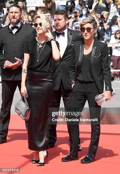 Kristen Stewart and Alicia Cargile attend the "American Honey" premiere during the 69th annual Cannes Film Festival at the Palais des Festivals on...