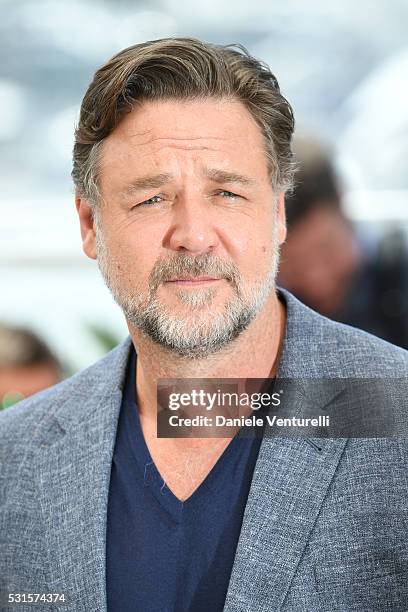 Actor Russell Crowe attends 'The Nice Guys' photocall during the 69th annual Cannes Film Festival at the Palais des Festivals on May 15, 2016 in...