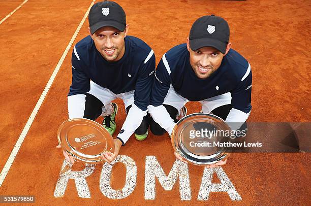 Bob Bryan and Mike Bryan of the United States pictured after winning the Final against Vasek Pospisil of Canada and Jack Sock of the United States...