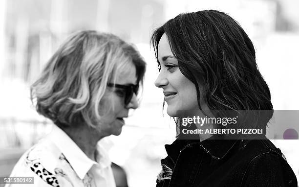 French director Nicole Garcia and French actress Marion Cotillard pose on May 15, 2016 during a photocall for the film "Mal de Pierres " at the 69th...