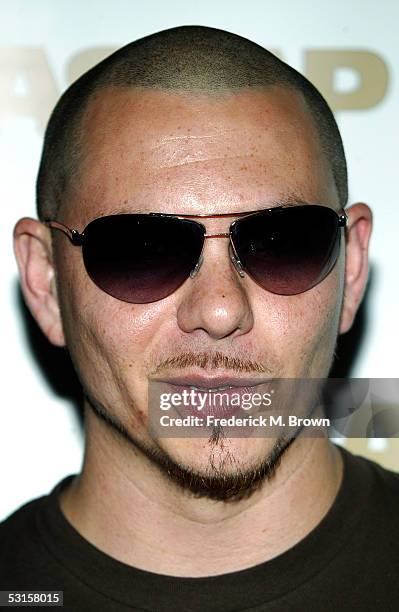 Musician Pit Bull arrives to ASCAP's 18th Annual Rhythm and Soul Music Awards Gala at the Beverly Hills Hilton on June 27, 2005 in Beverly Hills,...