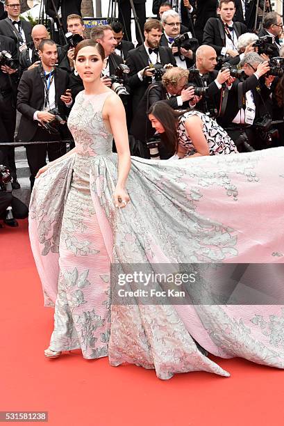 Araya A. Hargate attends 'The BFG ' premiere during the 69th annual Cannes Film Festival at the Palais des Festivals on May 14, 2016 in Cannes,...