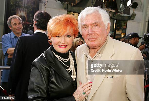 Actress Ann Robinson and actor Gene Barry arrive at the Los Angeles Fan Screening of "War of the Worlds" at the Grauman's Chinese Theatre on June 27,...