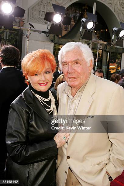 Actress Ann Robinson and actor Gene Barry arrive at the Los Angeles Fan Screening of "War of the Worlds" at the Grauman's Chinese Theatre on June 27,...
