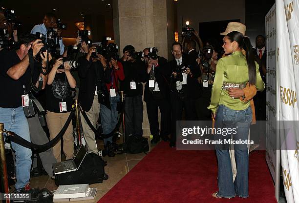 Musicians Crucial and Alicia Keys pose during ASCAP's 18th Annual Rhythm and Soul Music Awards Gala at the Beverly Hills Hilton on June 27, 2005 in...