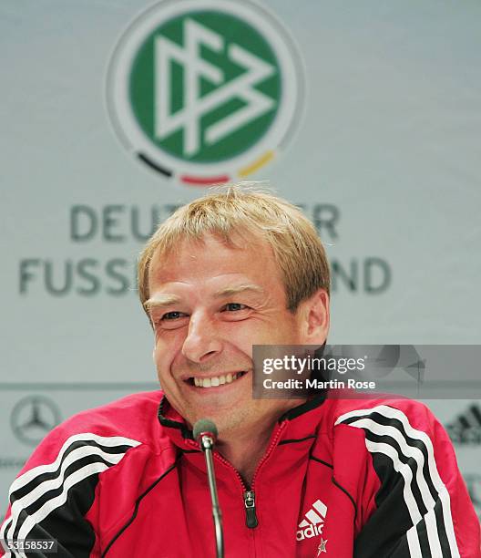 Juergen Klinsmann, headcoach of Germany, attends the press conference of the German National Team for the Confederations Cup 2005 on June 28, 2005 in...