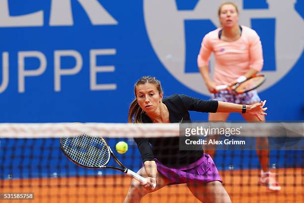 Annika Beck and Anna-Lena Friedsam of Germany in action during their match against Katharina Hobgarski and Carina Witthoeft of Germany during Day Two...