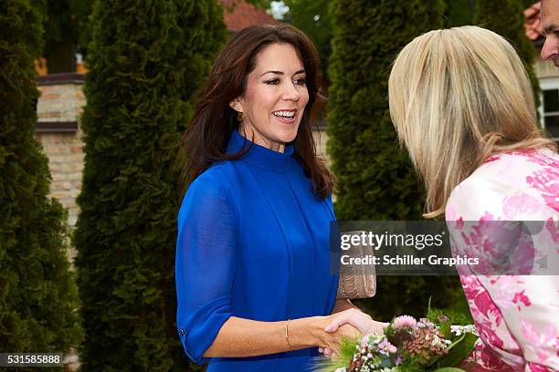 Crown Princess Mary of Denmark and Natasha Stott Despoja arrive at a reception for Australian delegates attending the Women Deliver Conference at the...