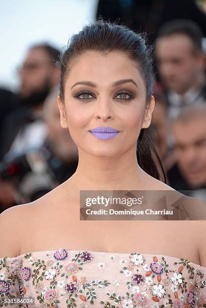 Aishwarya Rai attends the "From The Land Of The Moon " premiere during the 69th annual Cannes Film Festival at the Palais des Festivals on May 15,...