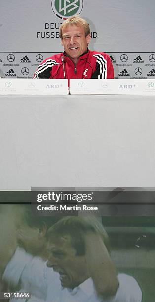 Juergen Klinsmann headcoach of Germany poses during the press conference of the German National Team for the Confederations Cup 2005 on June 28, 2005...