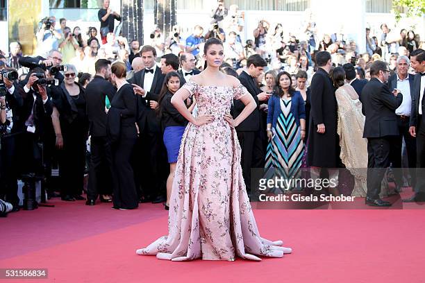 Aishwarya Rai attends the "From The Land Of The Moon " premiere during the 69th annual Cannes Film Festival at the Palais des Festivals on May 15,...