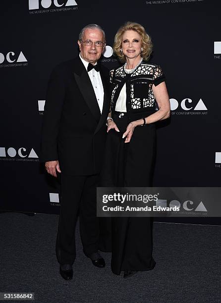 Leon Vahn and Stephanie Vahn arrive at the MOCA Gala 2016 at The Geffen Contemporary at MOCA on May 14, 2016 in Los Angeles, California.