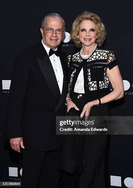 Leon Vahn and Stephanie Vahn arrive at the MOCA Gala 2016 at The Geffen Contemporary at MOCA on May 14, 2016 in Los Angeles, California.