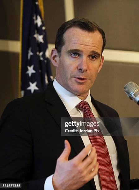 Brett McGurk, the U.S. Special Presidential Envoy for the Global Coalition to Counter ISIL, speaks during a press conference on May 15, 2016 in...