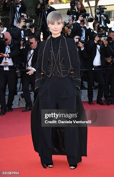 Li Yuchun aka Chris Lee attends the "From The Land Of The Moon " premiere during the 69th annual Cannes Film Festival at the Palais des Festivals on...