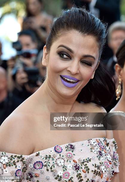 Aishwarya Rai attends the "From The Land Of The Moon " premiere during the 69th annual Cannes Film Festival at the Palais des Festivals on May 15,...