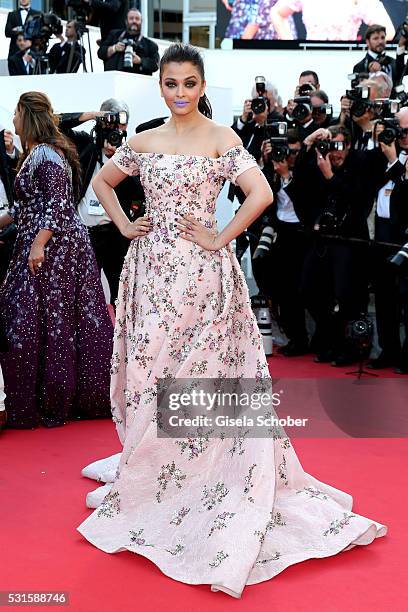 Aishwarya Rai attends the "From The Land Of The Moon " premiere during the 69th annual Cannes Film Festival at the Palais des Festivals on May 15,...