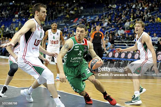 Mike James, #3 of Laboral Kutxa Vitoria Gasteiz in action during the Turkish Airlines Euroleague Basketball Final Four Berlin 2016 Third Place game...