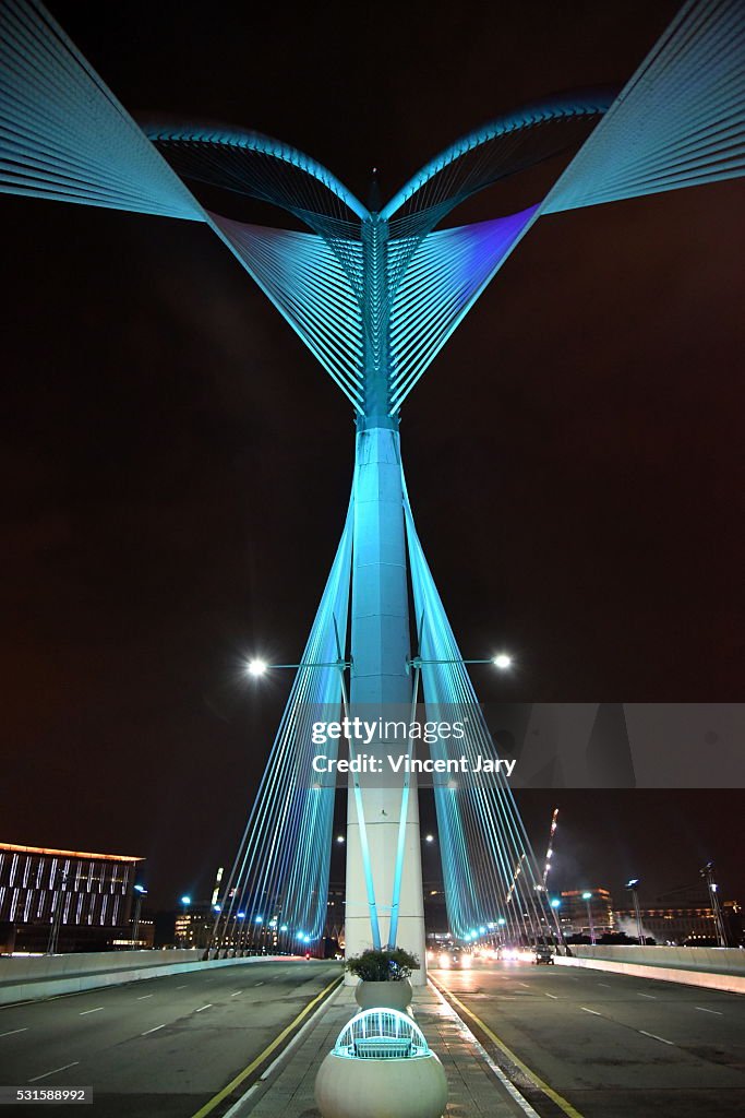 Wawasan bridge by night Putrajaya Malaysia