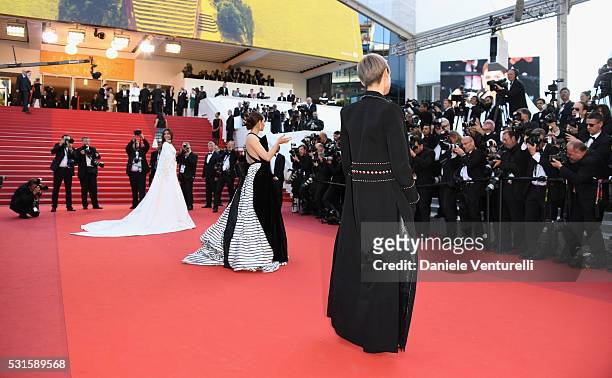 Sonam Kapoor, Araya A. Hargate and Li Yuchun aka Chris Lee attend the "From The Land Of The Moon " premiere during the 69th annual Cannes Film...