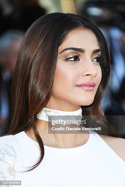 Sonam Kapoor attends the "From The Land Of The Moon " premiere during the 69th annual Cannes Film Festival at the Palais des Festivals on May 15,...