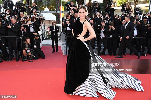 Araya A. Hargate attends the 'From The Land Of The Moon ' premiere during the 69th annual Cannes Film Festival at the Palais des Festivals on May 15,...