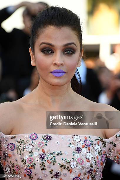 Aishwarya Rai attends the 'From The Land Of The Moon ' premiere during the 69th annual Cannes Film Festival at the Palais des Festivals on May 15,...