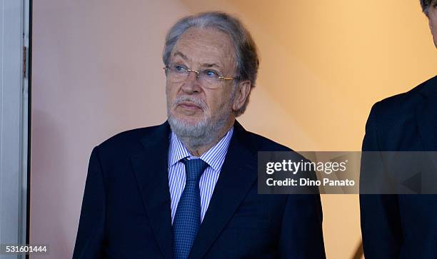 Gianpaolo Pozzo President of Udinese lokks on during the Serie A match between Udinese Calcio and Carpi FC at Stadio Friuli on May 15, 2016 in Udine,...