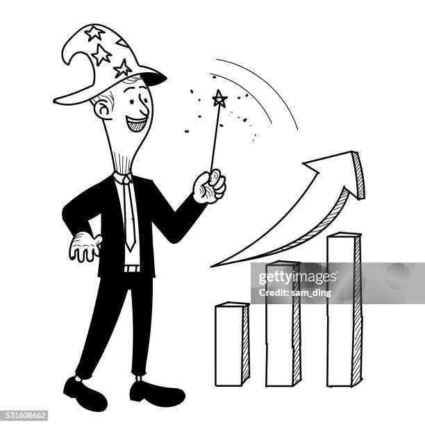 performance, histogram, growth, magic, magic hat - visual tricks stock illustrations