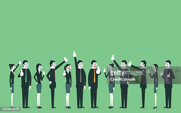 business people showing thumbs up - happy customer stock illustrations