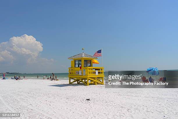 lifeguard station - siesta key beach stock pictures, royalty-free photos & images