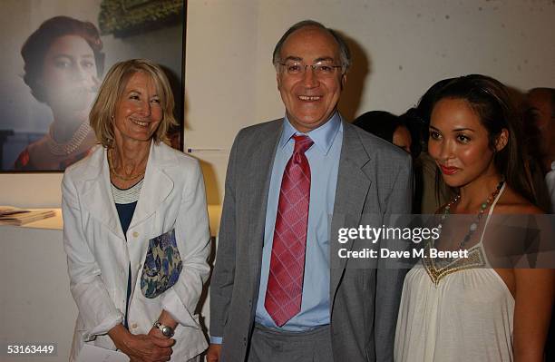 Sandra and Michael Howard and Myleene Klass attend "The Sixties Set: An Inside View By Robin Douglas-Home" at the Air Gallery June 28, 2005 in...