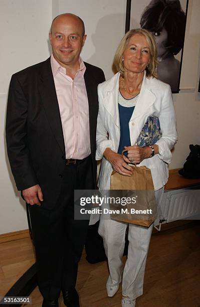 Sholto Douglas-Home and Sandra Howard attend the Private View for "The Sixties Set: An Inside View By Robin Douglas-Home" at The Air Gallery on June...