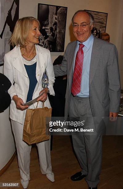 Sandra and Michael Howard attend the Private View for "The Sixties Set: An Inside View By Robin Douglas-Home" at The Air Gallery on June 28, 2005 in...