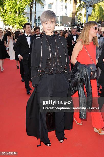 Li Yuchun aka Chris Lee attends the "From The Land Of The Moon " premiere during the 69th annual Cannes Film Festival at the Palais des Festivals on...
