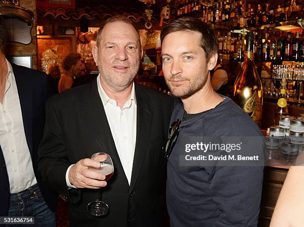 Harvey Weinstein and Tobey Maguire attend a star-studded dinner hosted by DEAN & DELUCA, Harvey Weinstein & Charles Finch to celebrate Robert De Niro...