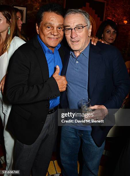 Roberto Duran and Robert De Niro attend a star-studded dinner hosted by DEAN & DELUCA, Harvey Weinstein & Charles Finch to celebrate Robert De Niro...