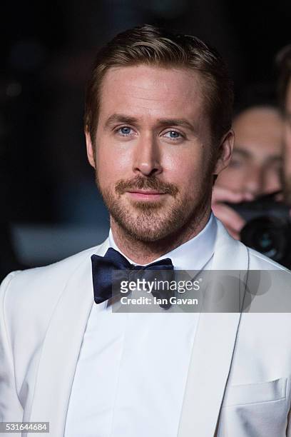 Actor Ryan Gosling attends "The Nice Guys" premiere during the 69th annual Cannes Film Festival at the Palais des Festivals on May 15, 2016 in...