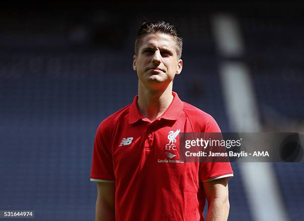 Sergi Canos of Liverpool before the Barclays Premier League match between West Bromwich Albion and Liverpool at The Hawthorns on May 15, 2016 in West...