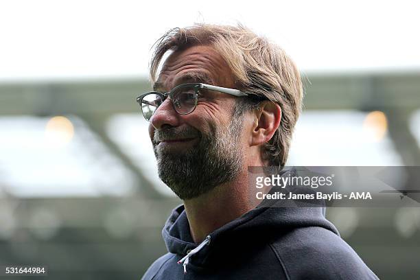 Jurgen Klopp the head coach / manager of Liverpool during the Barclays Premier League match between West Bromwich Albion and Liverpool at The...