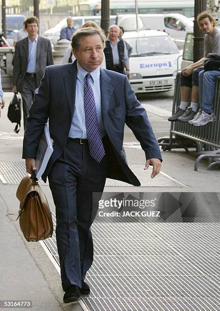 Ferrari Formula One team manager French Jean Todt arrives 29 June 2005 at FIA headquarters in Paris to attend a meeting along with other Formula One...