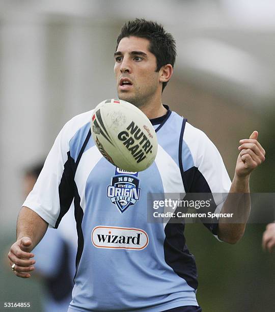 Braith Anasta in action during an NRL New South Wales Blues team training session at the Randwick Barracks June 29, 2005 in Sydney, Australia.