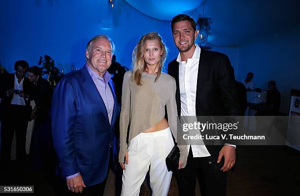 Tim Headington, Toni Garrn and guest attend Tim Headington & Elysium Bandini Present The 8th Annual PARADIS Benefitting The Art of Elysium during the...